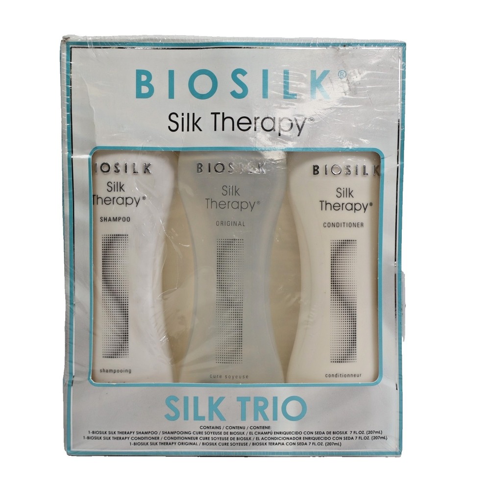Biosilk Silk Therapy Trio Unisex Shampoo, Conditioner & Original Treatment 7 oz